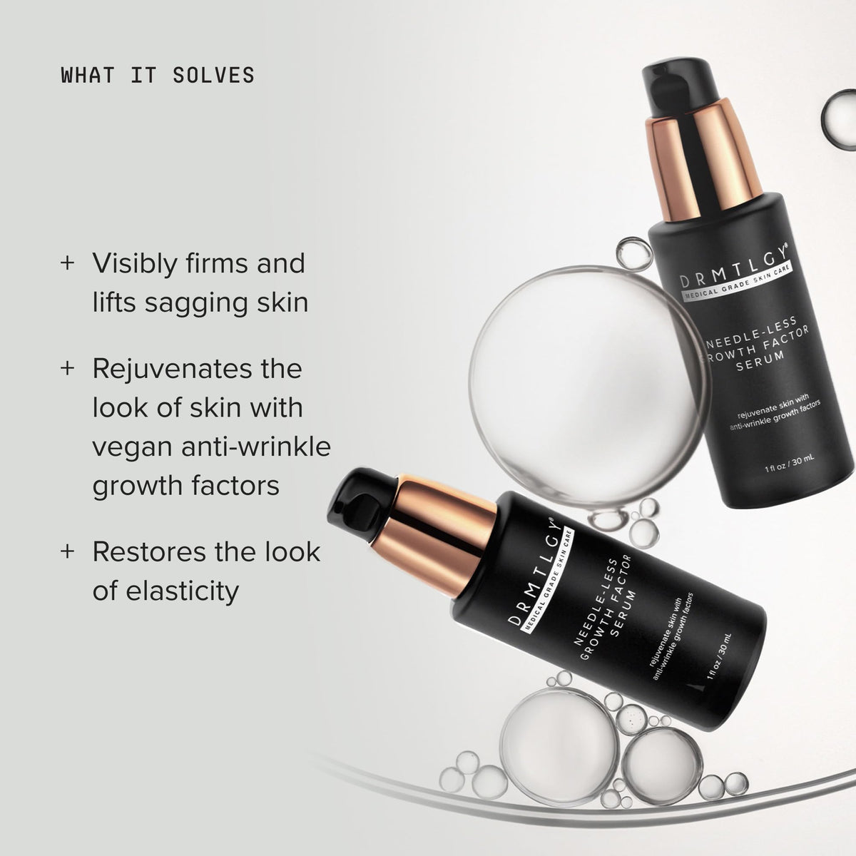 DRMTLGY Needle-less Growth Factor Serum bottle with label