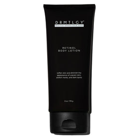 DRMTLGY Retinol Body Lotion front view with packaging