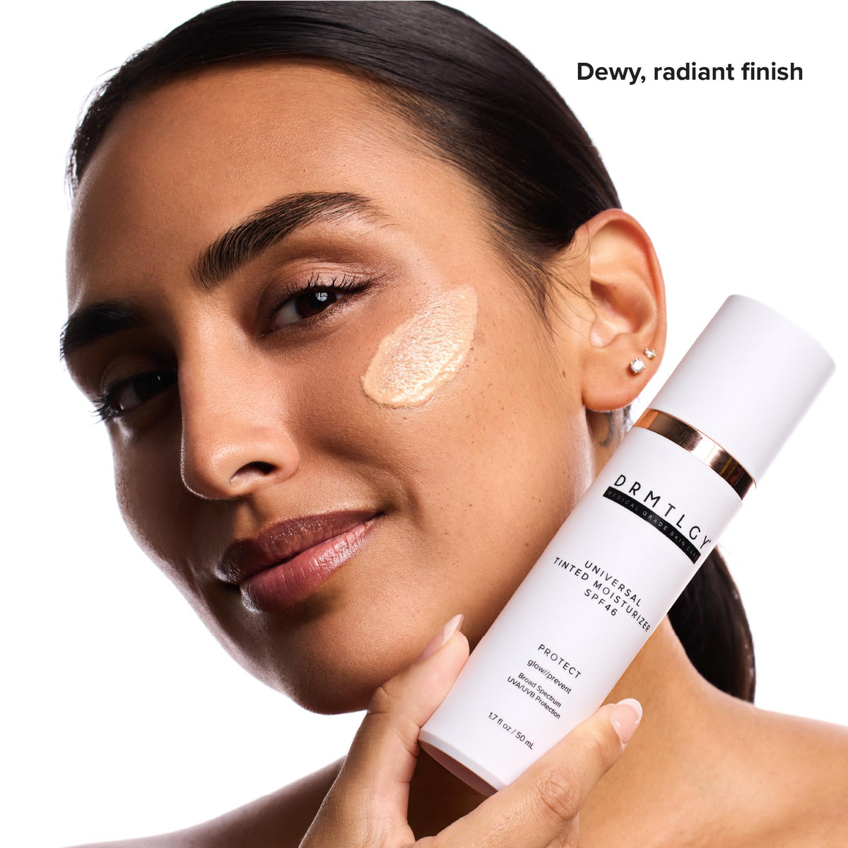 DRMTLGY Tinted Moisturiser SPF 46 application on skin