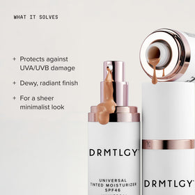 DRMTLGY Tinted Moisturizer SPF 46 application on skin