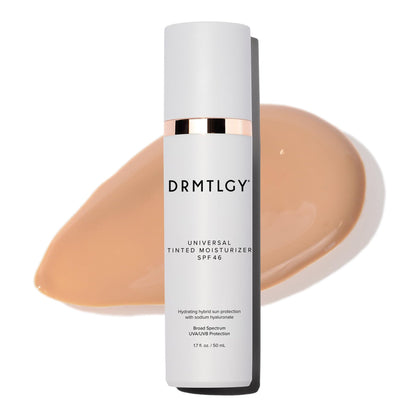 DRMTLGY Tinted Moisturizer SPF 46 front view with dewy finish
