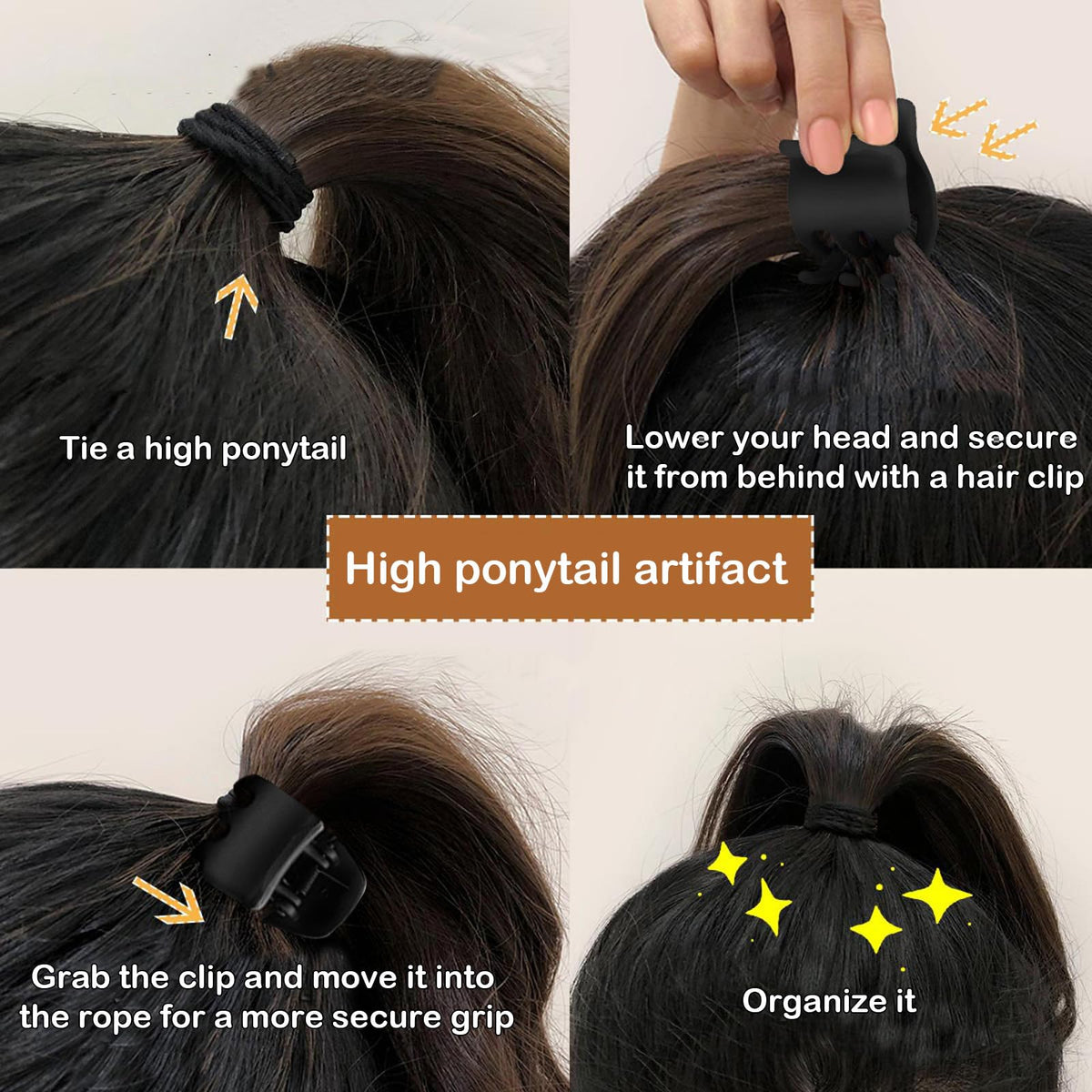 Drnytunk claw clips holding long hair in place