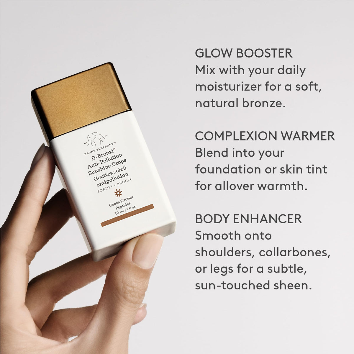 Drunk Elephant D-Bronzi Sunshine Drops 30ml on a vanity