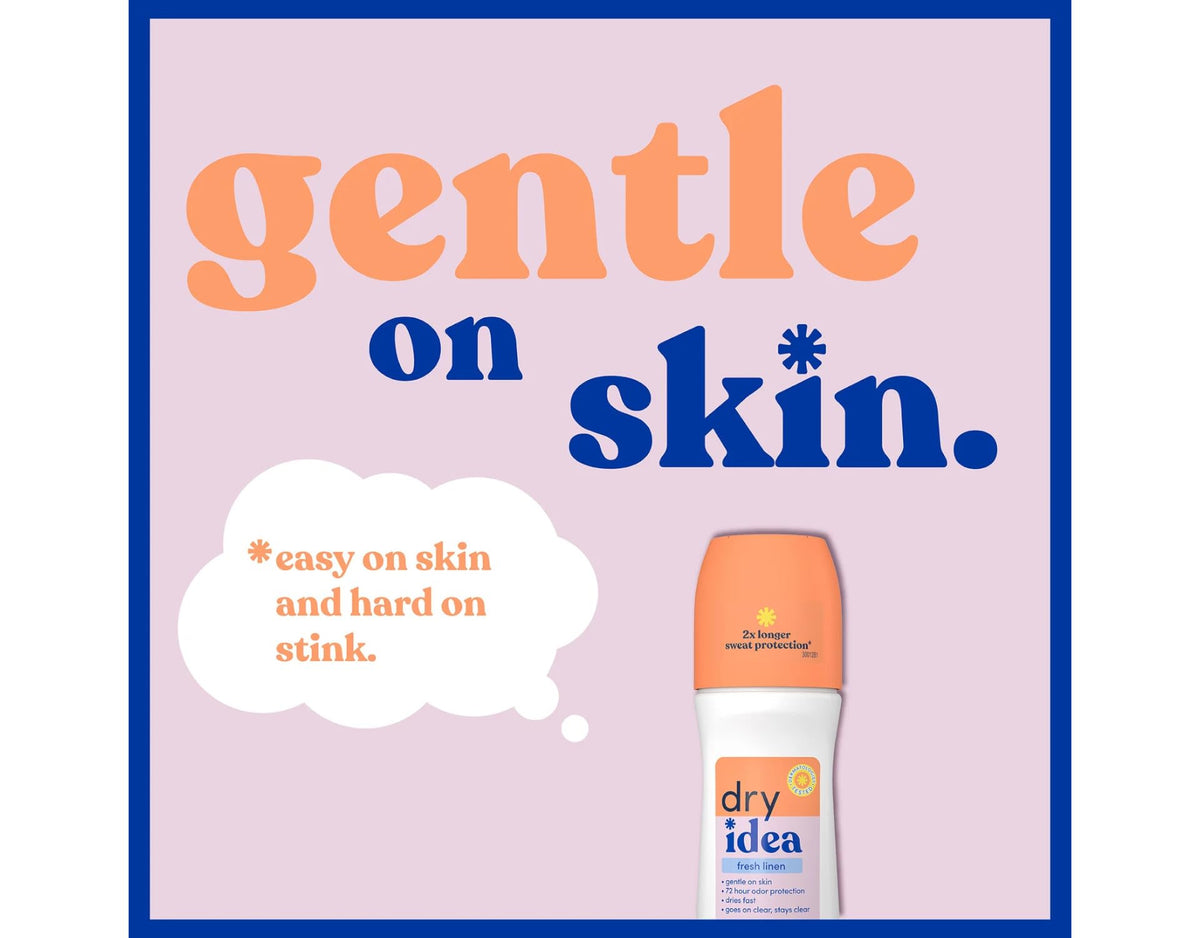 Dry Idea Fresh Linen Antiperspirant next to fitness gear