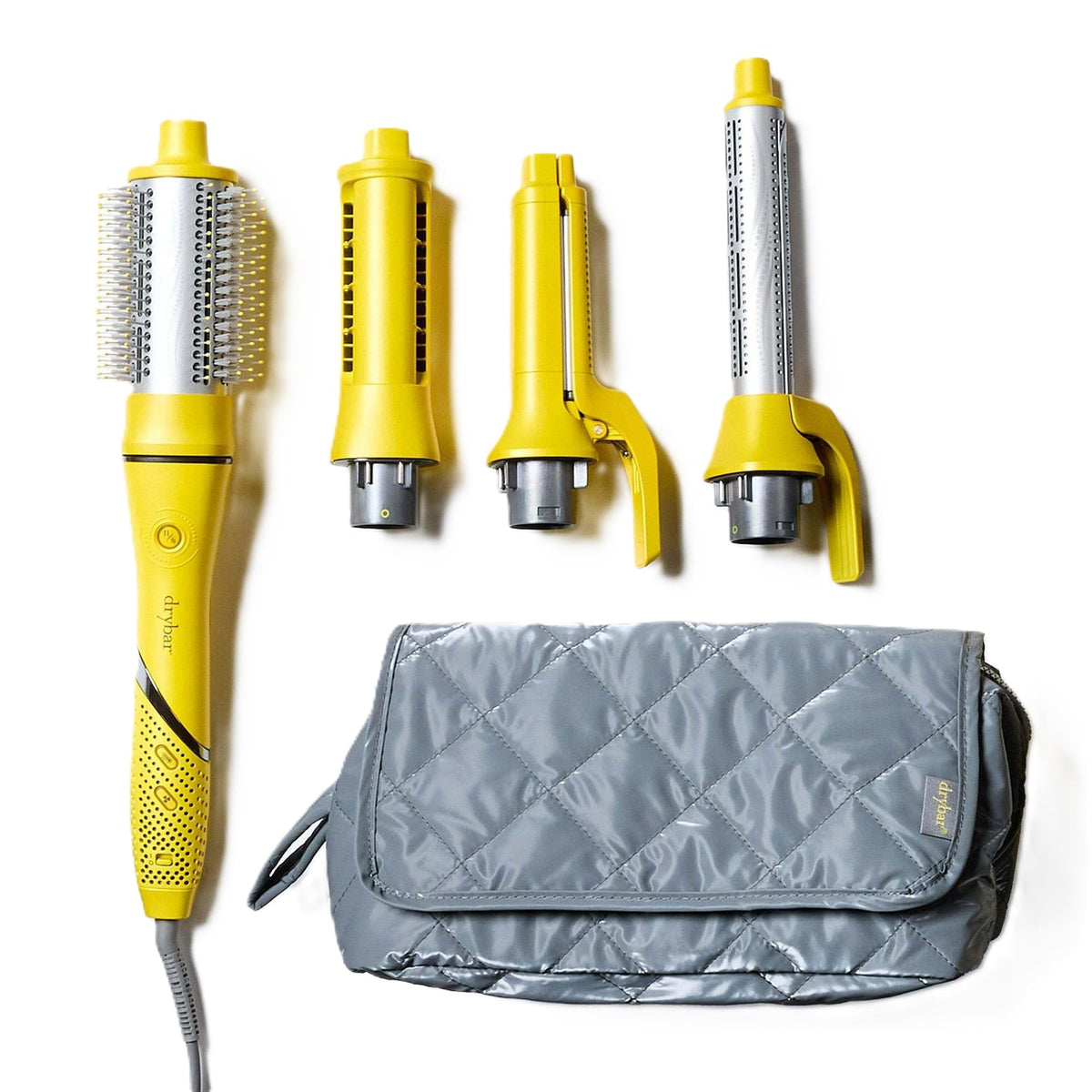 Drybar All-Inclusive 8-in-1 Multi-Styler front view with attachments