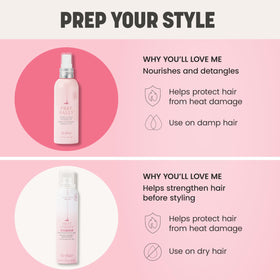 Drybar Prep Rally & Prep Detangler 2 oz on a vanity