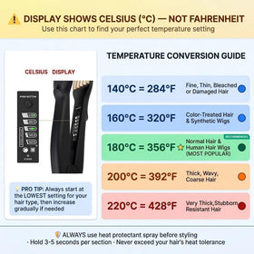DSHOW Crimping Iron Hair Crimper displaying temperature control