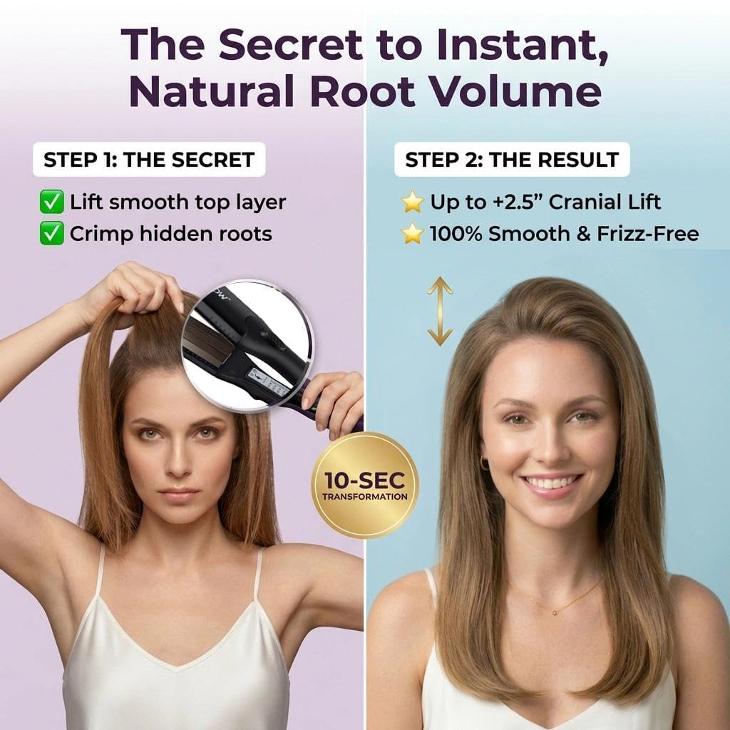 DSHOW Crimping Iron Hair Crimper with heat-resistant glove included
