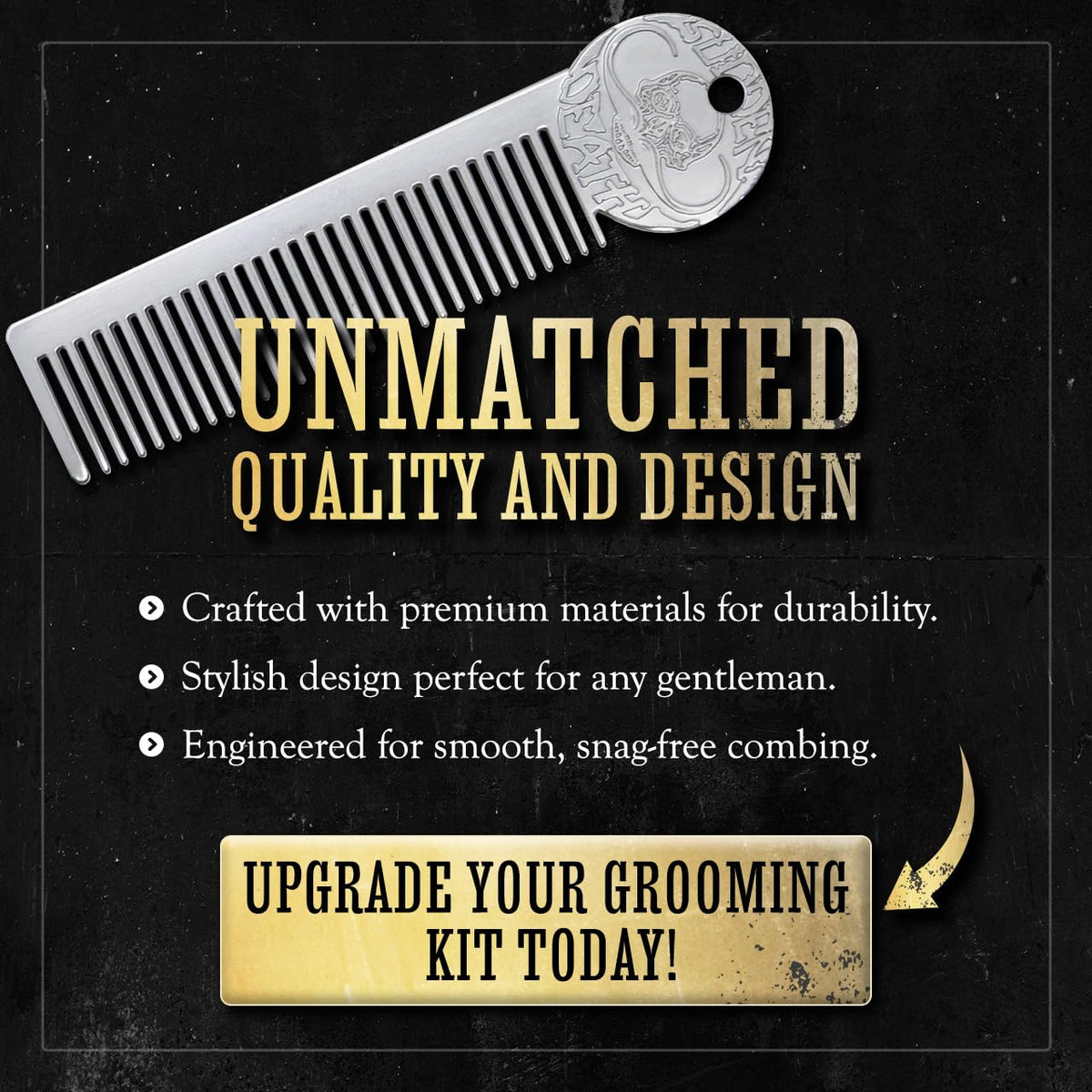 Dual-sided Metal Mustache Comb for precision grooming