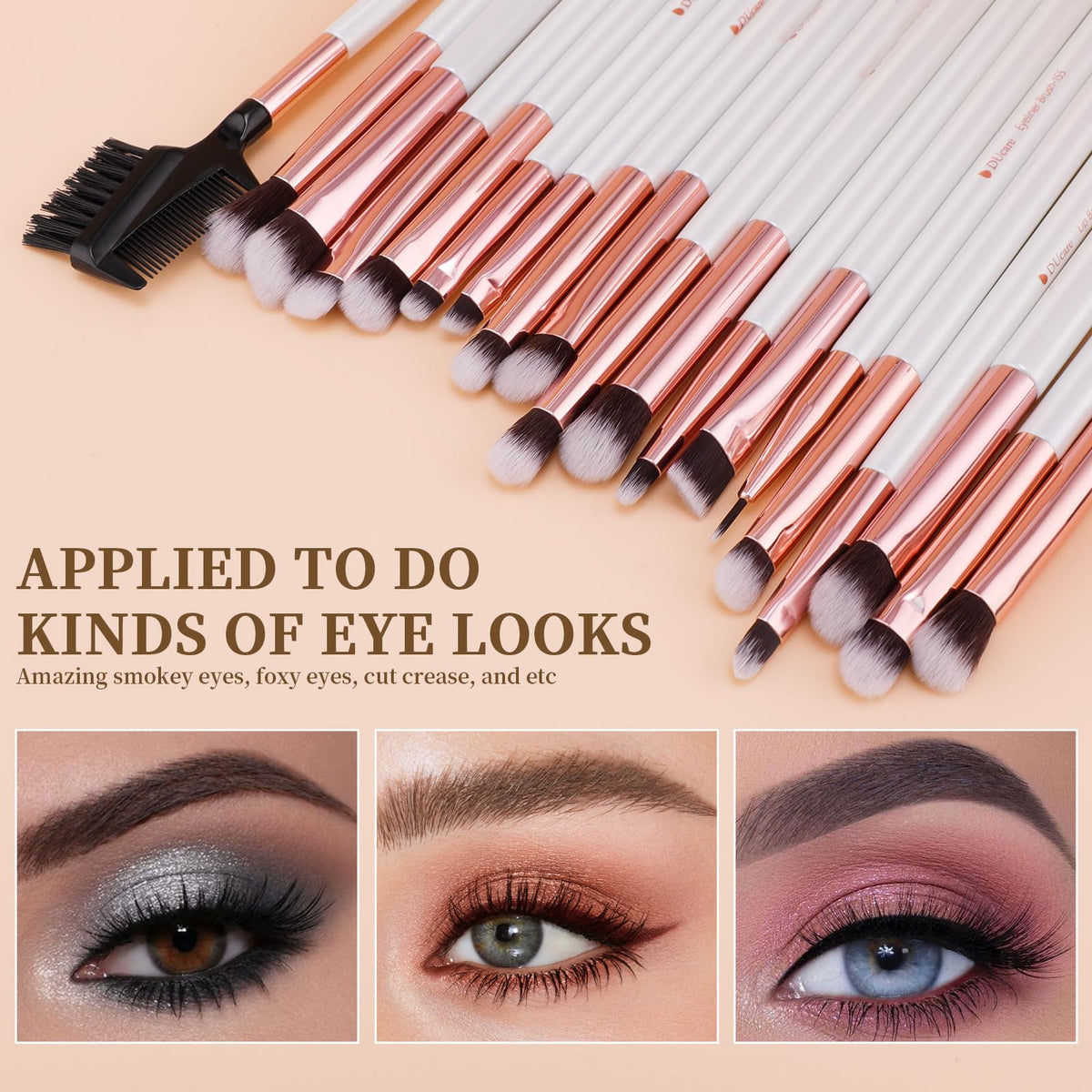 DUcare 27Pcs brush set user guide book beside brushes