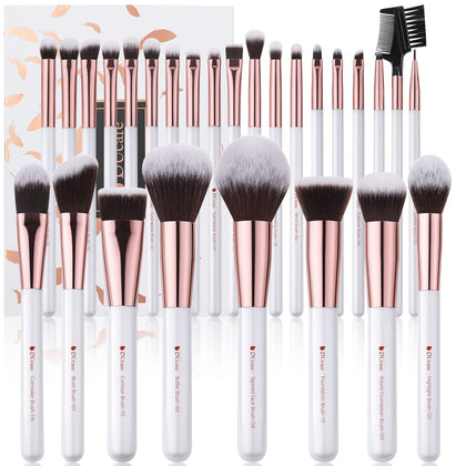 DUcare 27Pcs Makeup Brush Set front view with all brushes displayed
