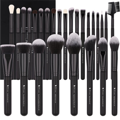 DUcare 27Pcs Makeup Brush Set front view with black packaging