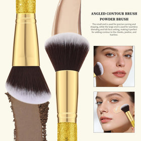 DUcare Double Ended Makeup Brushes angled contour brush demonstration