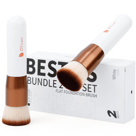 DUcare flat top kabuki brush in use applying foundation