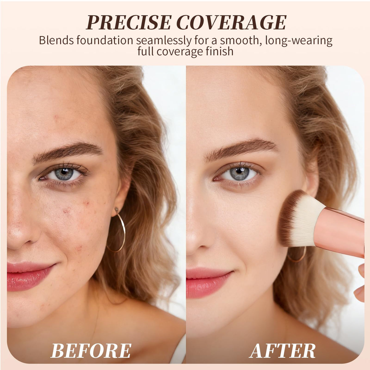 DUcare Foundation Brush Flat Top Kabuki in hand for application