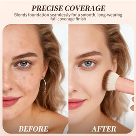 DUcare Foundation Brush Flat Top Kabuki in hand for application