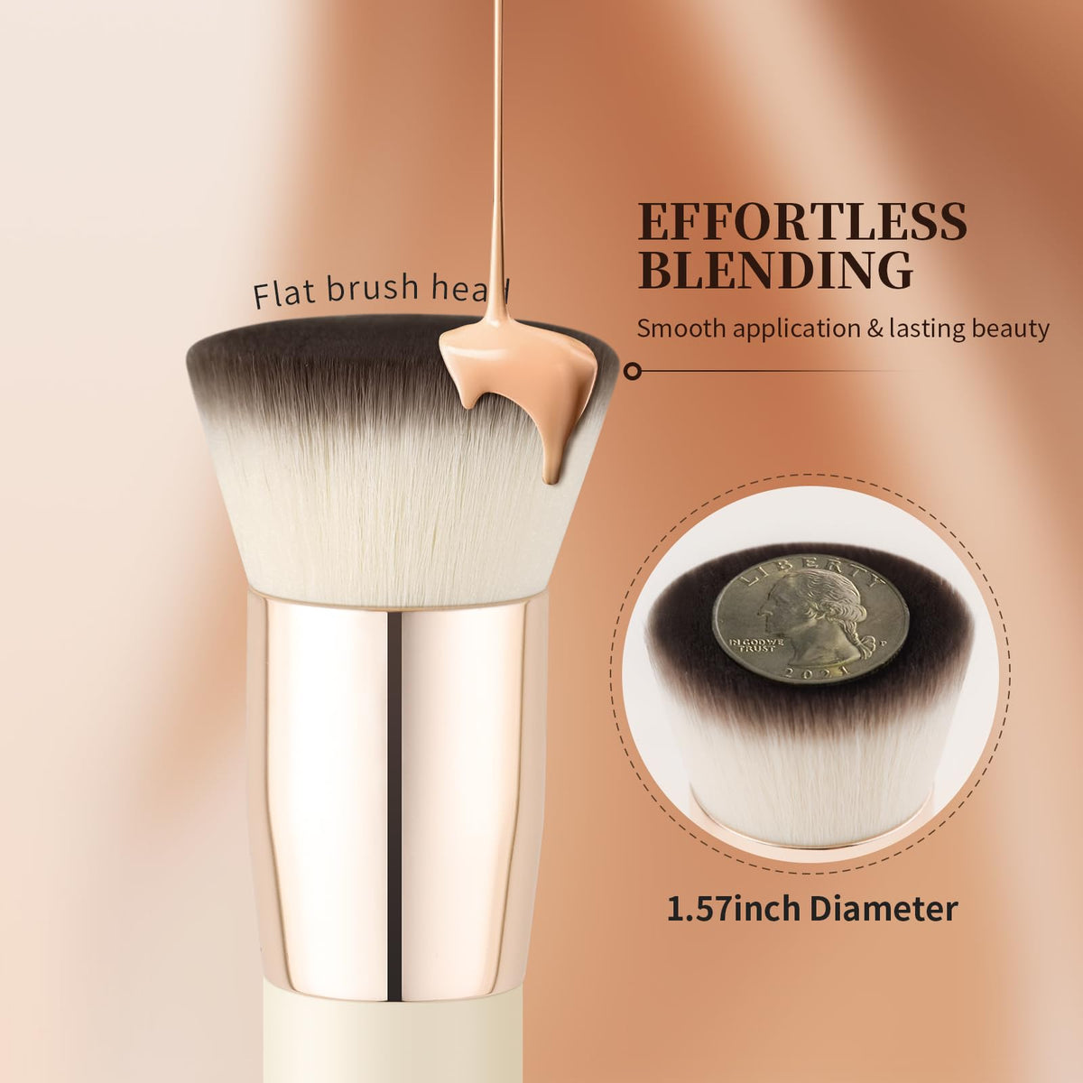 DUcare Foundation Brush held in hand for size reference