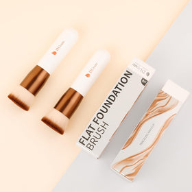 DUcare Foundation Brush Set 2pcs flat top kabuki brushes on vanity
