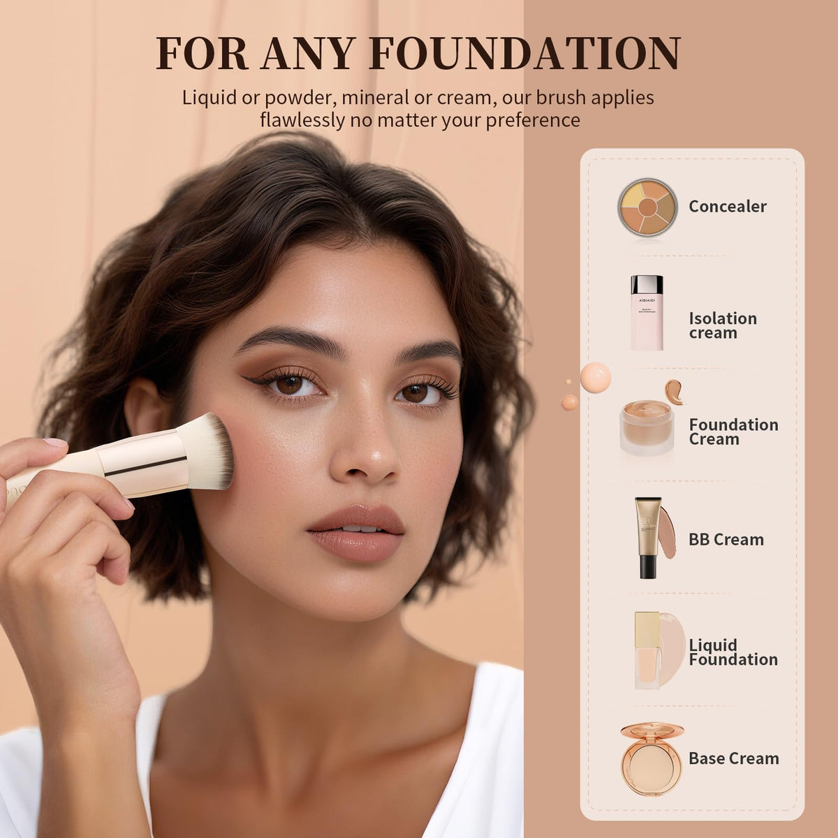 DUcare Foundation Brush showing the flat head for blending