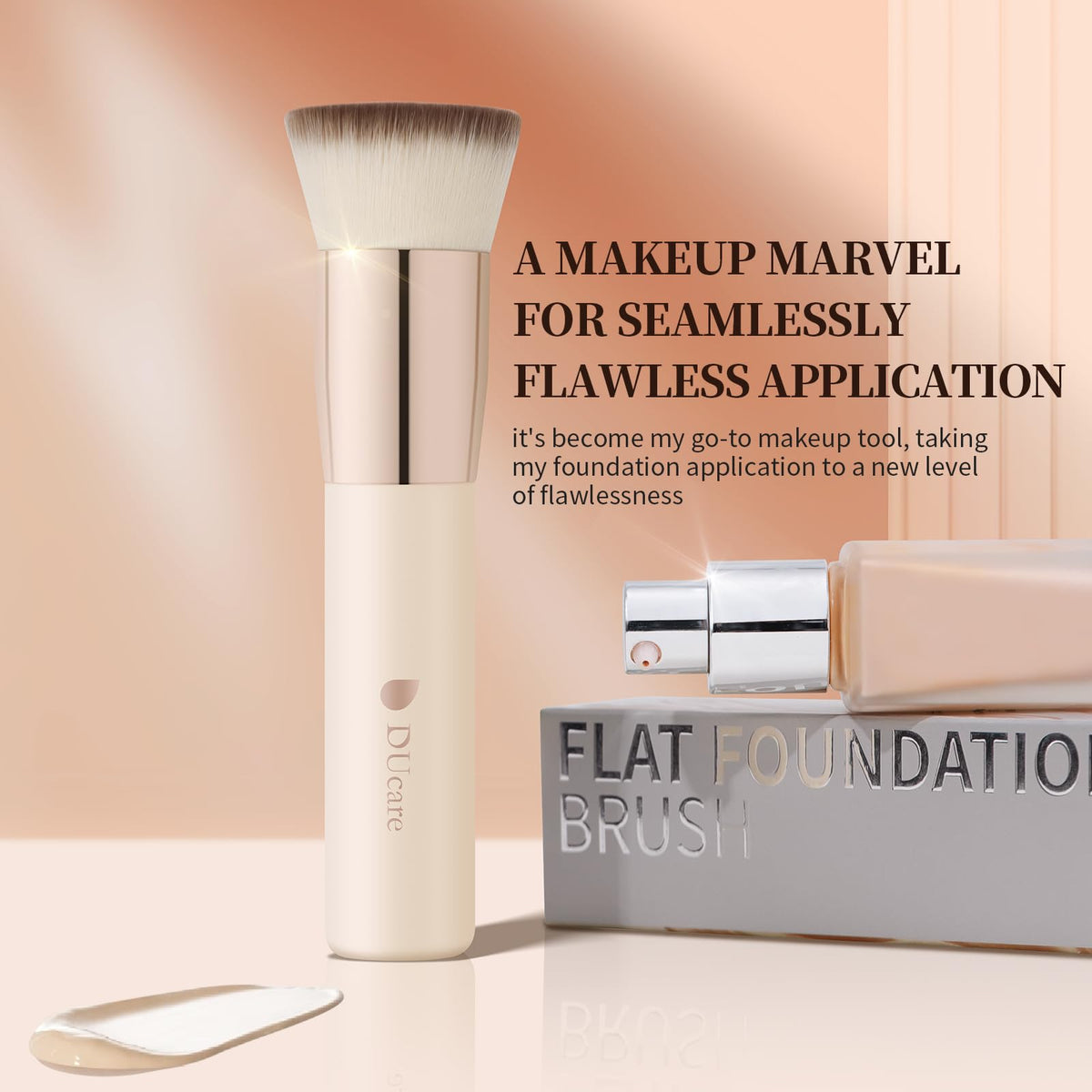 DUcare Foundation Brush with synthetic bristles close-up