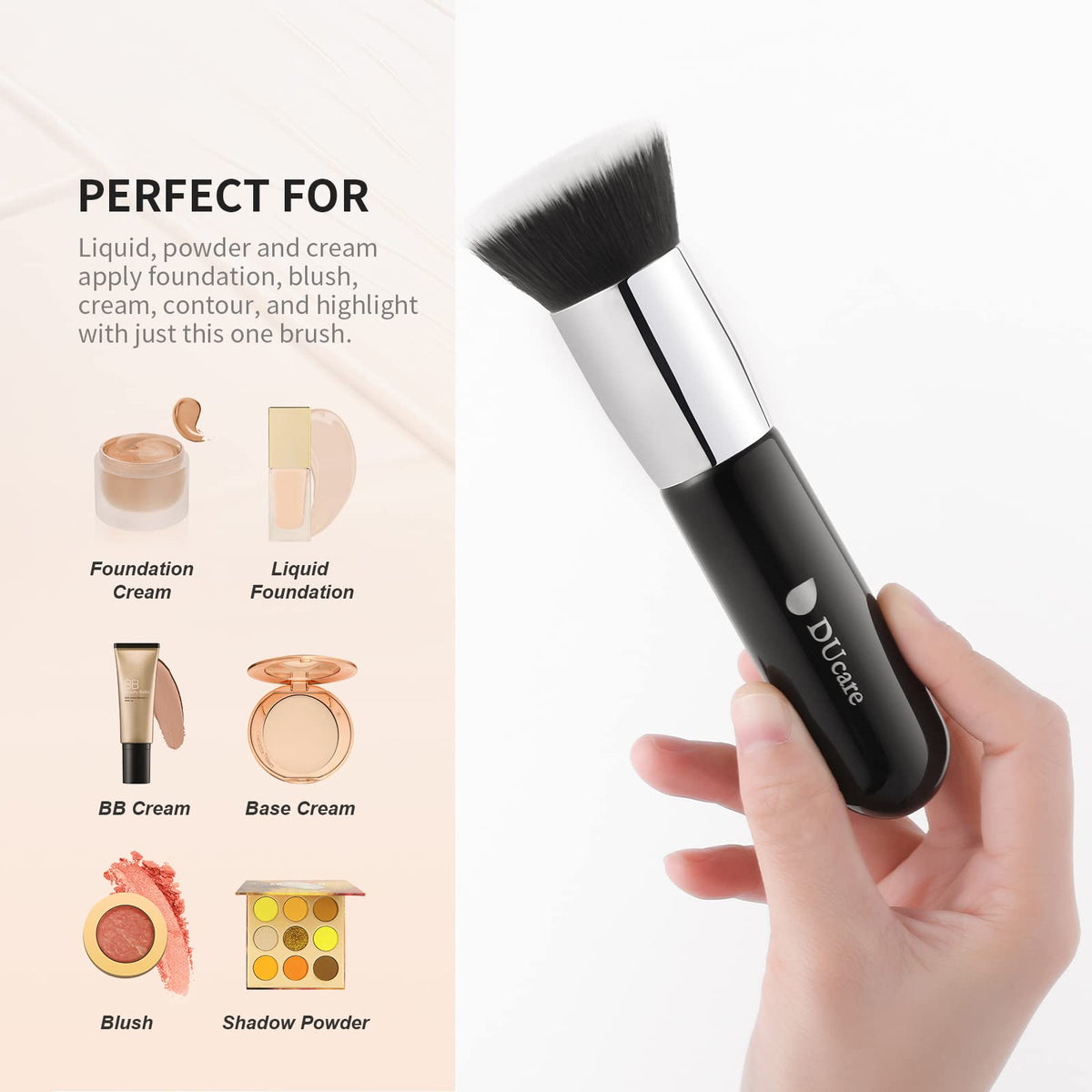 DUcare Kabuki Foundation Brush in packaging with brush box