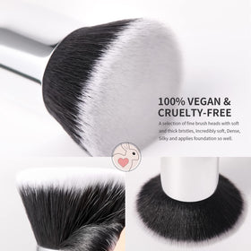 DUcare Kabuki Foundation Brush side view showing bristle density