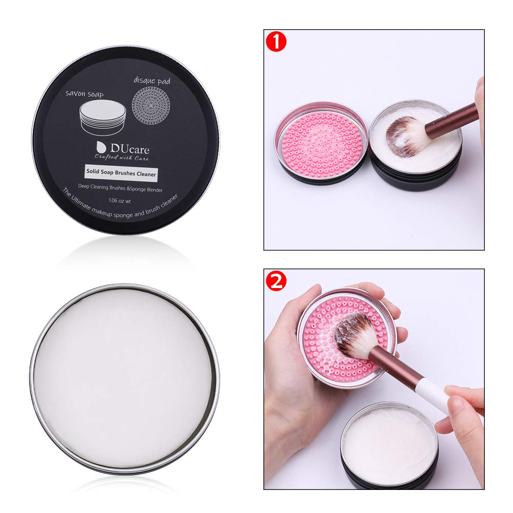 DUcare Makeup Brush Cleaner Soap solid texture close-up