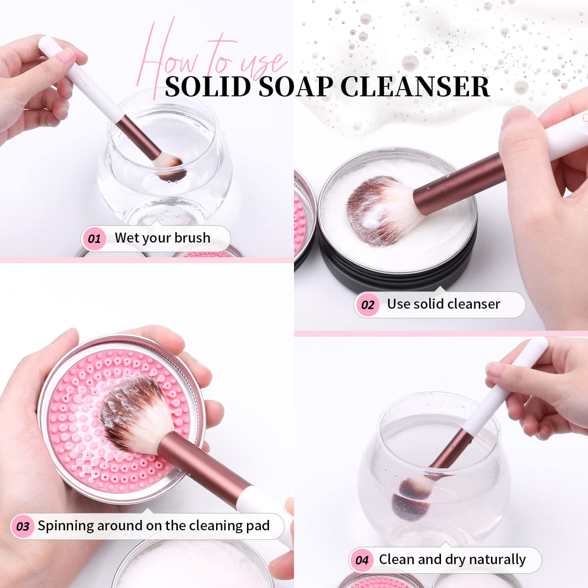 DUcare Makeup Brush Cleaner Soap with cleaning mat