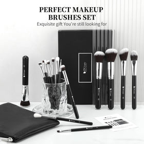 DUcare makeup brush set with detailed owner's guide