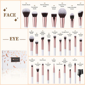 DUcare makeup brushes with birch wooden handles