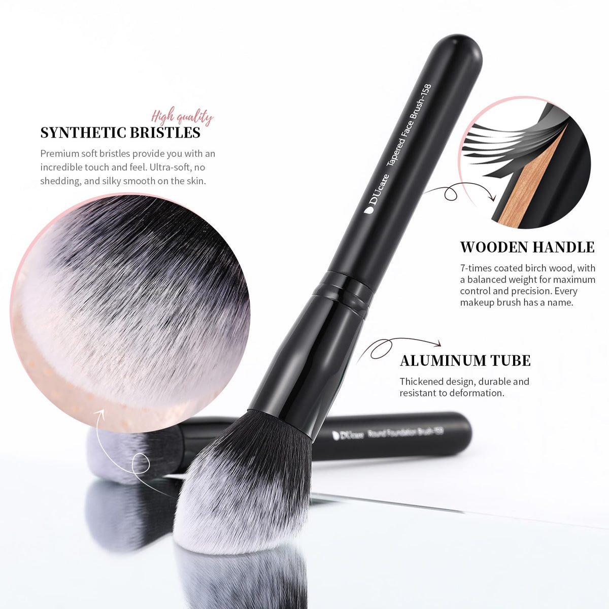 DUcare makeup brushes with FSC certified wooden handles