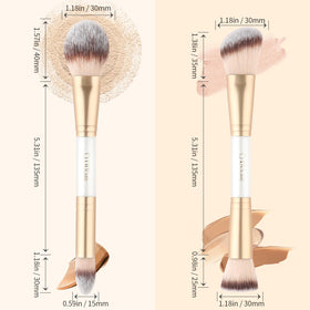 DUcare pointed powder brush applying blush