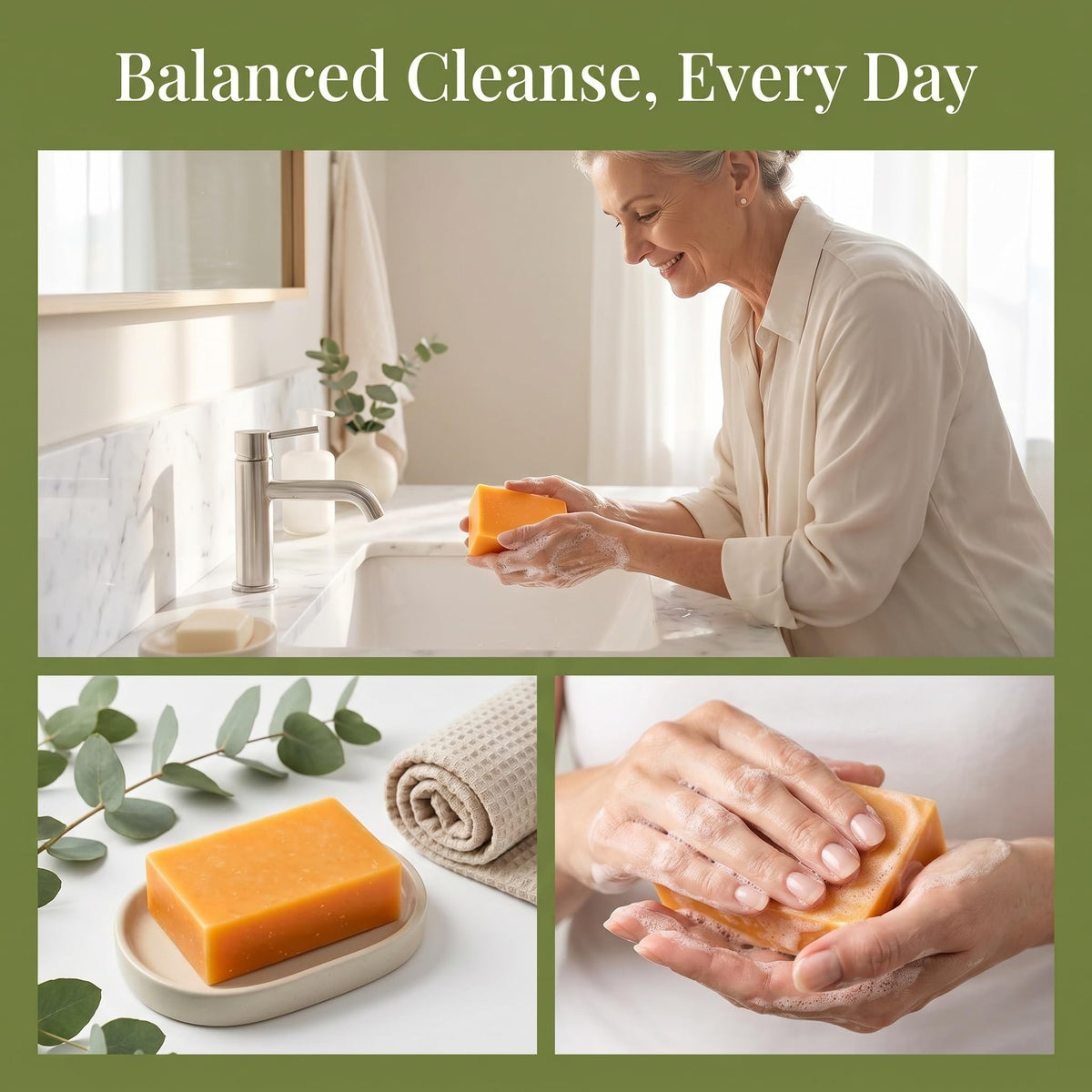 Duielly Persimmon Soap Bar in a bathroom setting