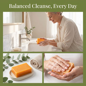 Duielly Persimmon Soap Bar in a bathroom setting