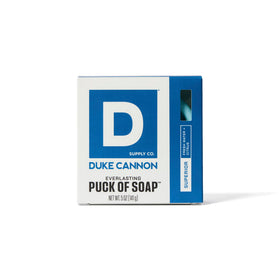 Duke Cannon Bar Soap Puck 5oz in bathroom setting