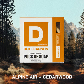Duke Cannon Bar Soap Puck side view showcasing puck shape