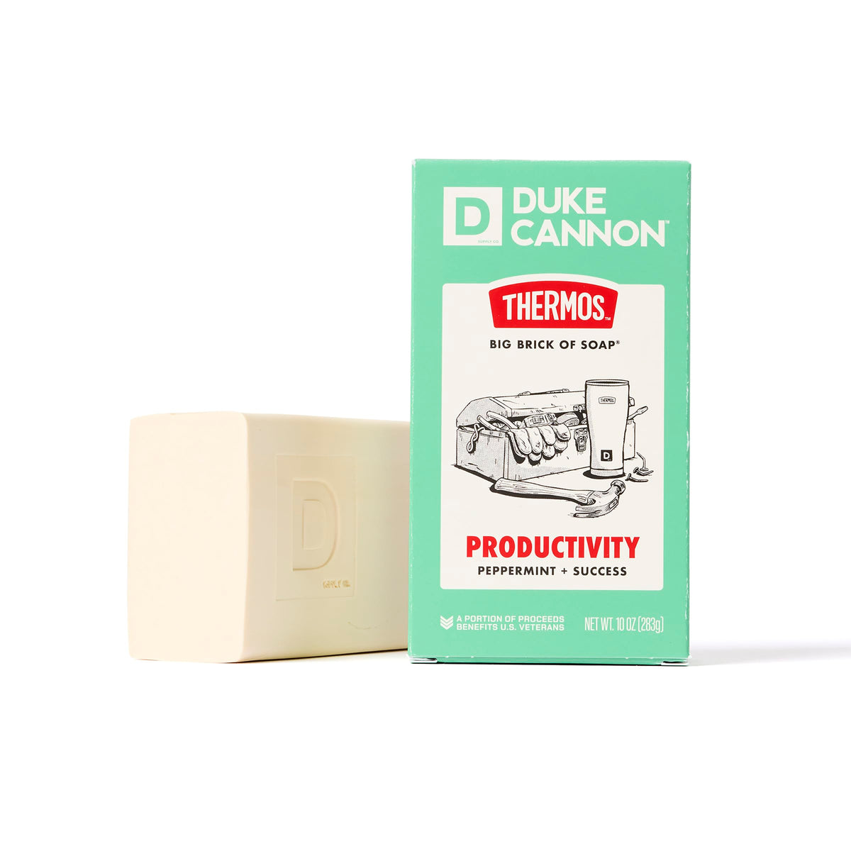 Duke Cannon Big Ass Brick of Soap front view with peppermint scent