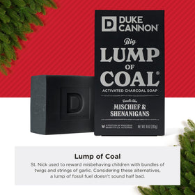 Duke Cannon Big Lump of Coal Soap Bar with activated charcoal details