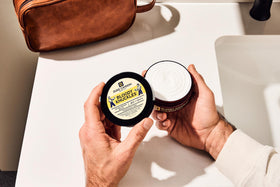 Duke Cannon Bloody Knuckles Hand Repair Balm 5 oz in a work environment