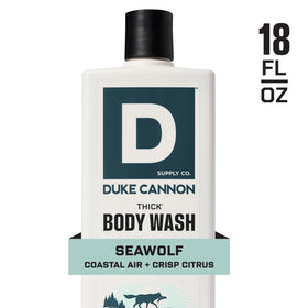 Duke Cannon body wash 18 oz bottle side view