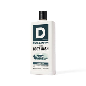 Duke Cannon body wash in shower setting