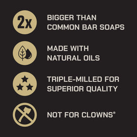 Duke Cannon Bourbon Soap Bar on a bathroom shelf