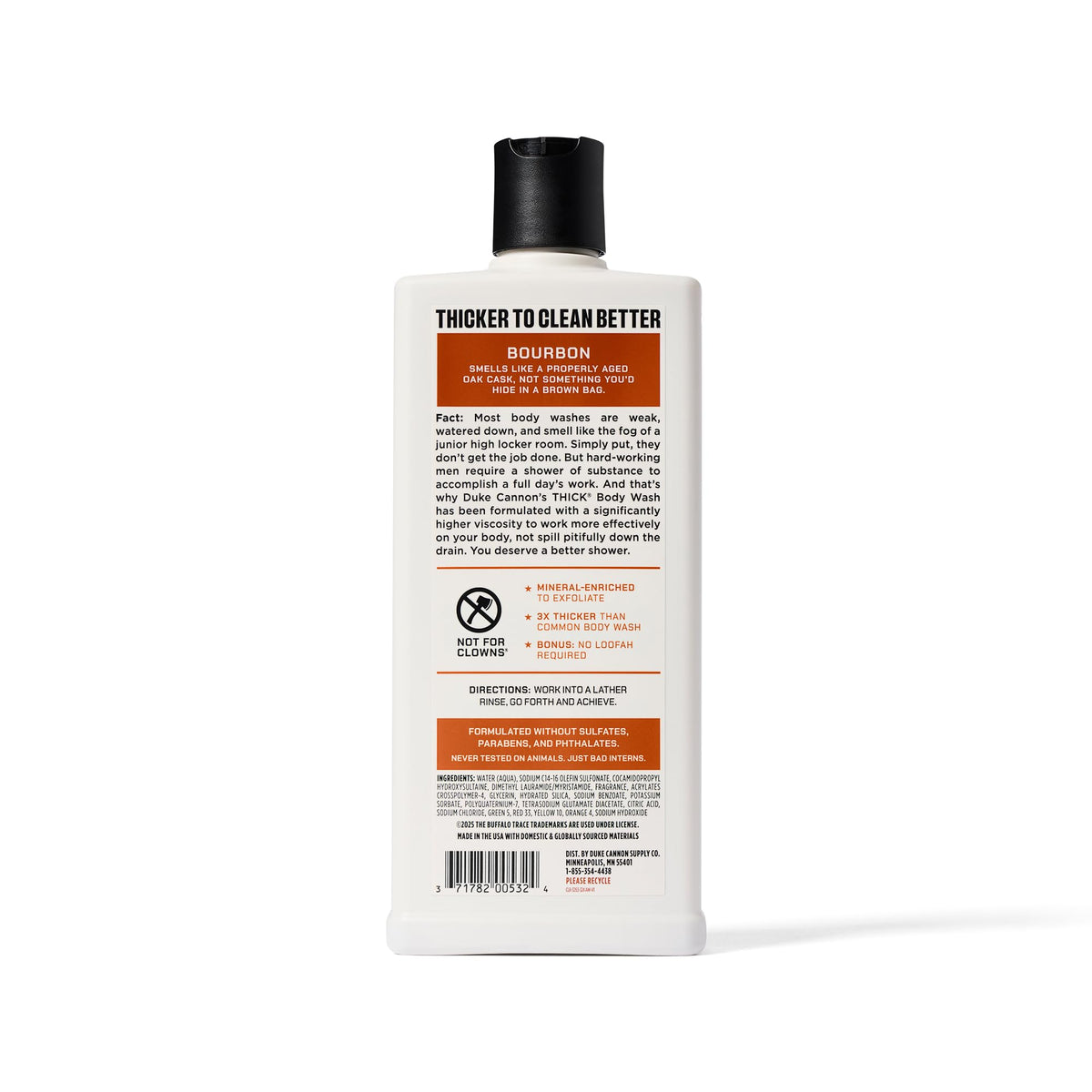 Duke Cannon Bourbon THICK Body Wash 18oz packaging display