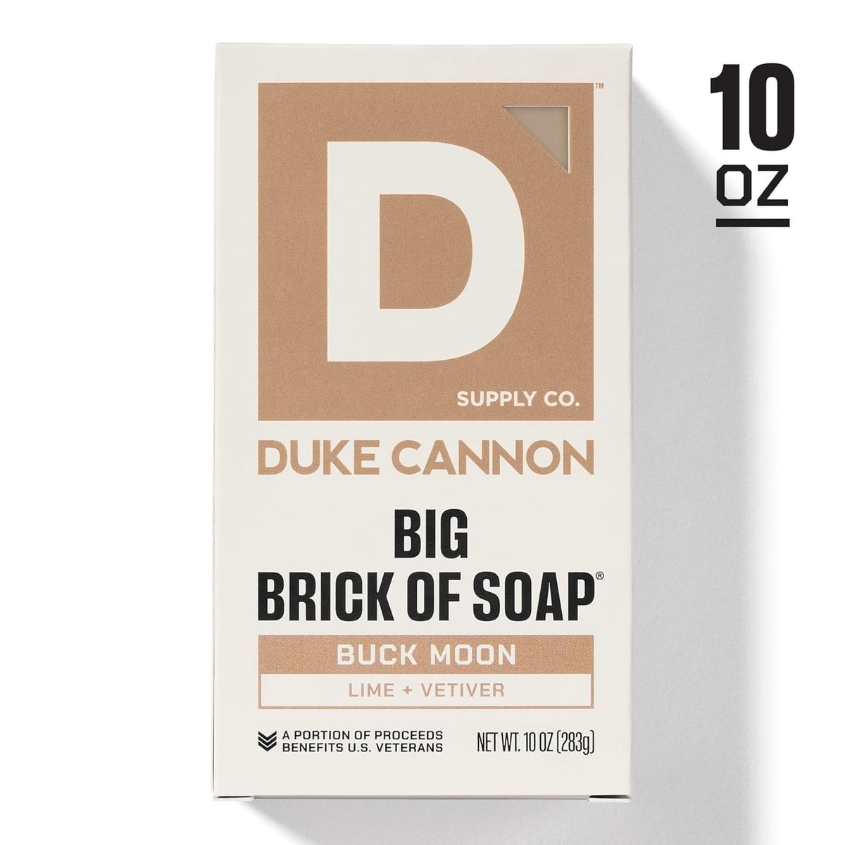 Duke Cannon Buck Moon Soap in a bathroom setting