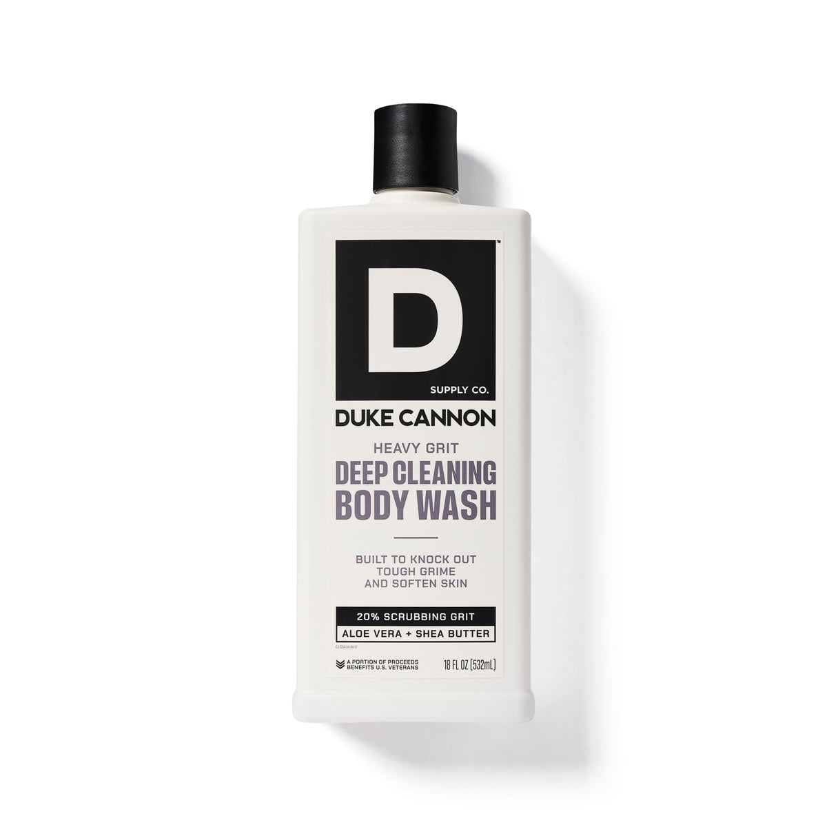 Duke Cannon Heavy Grit Body Wash 18oz in shower setting