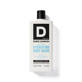 Duke Cannon Hydrating Body Wash 18oz with shower accessories