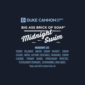 Duke Cannon Midnight Swim soap bar with fresh aquatic elements