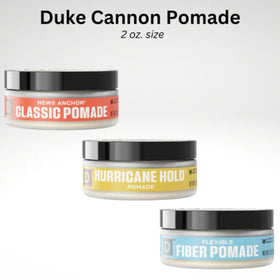 Duke Cannon pomade with grooming accessories