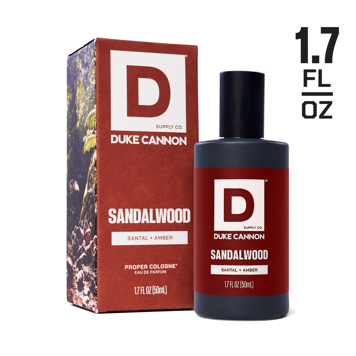 Duke Cannon Proper Cologne Sandalwood back label