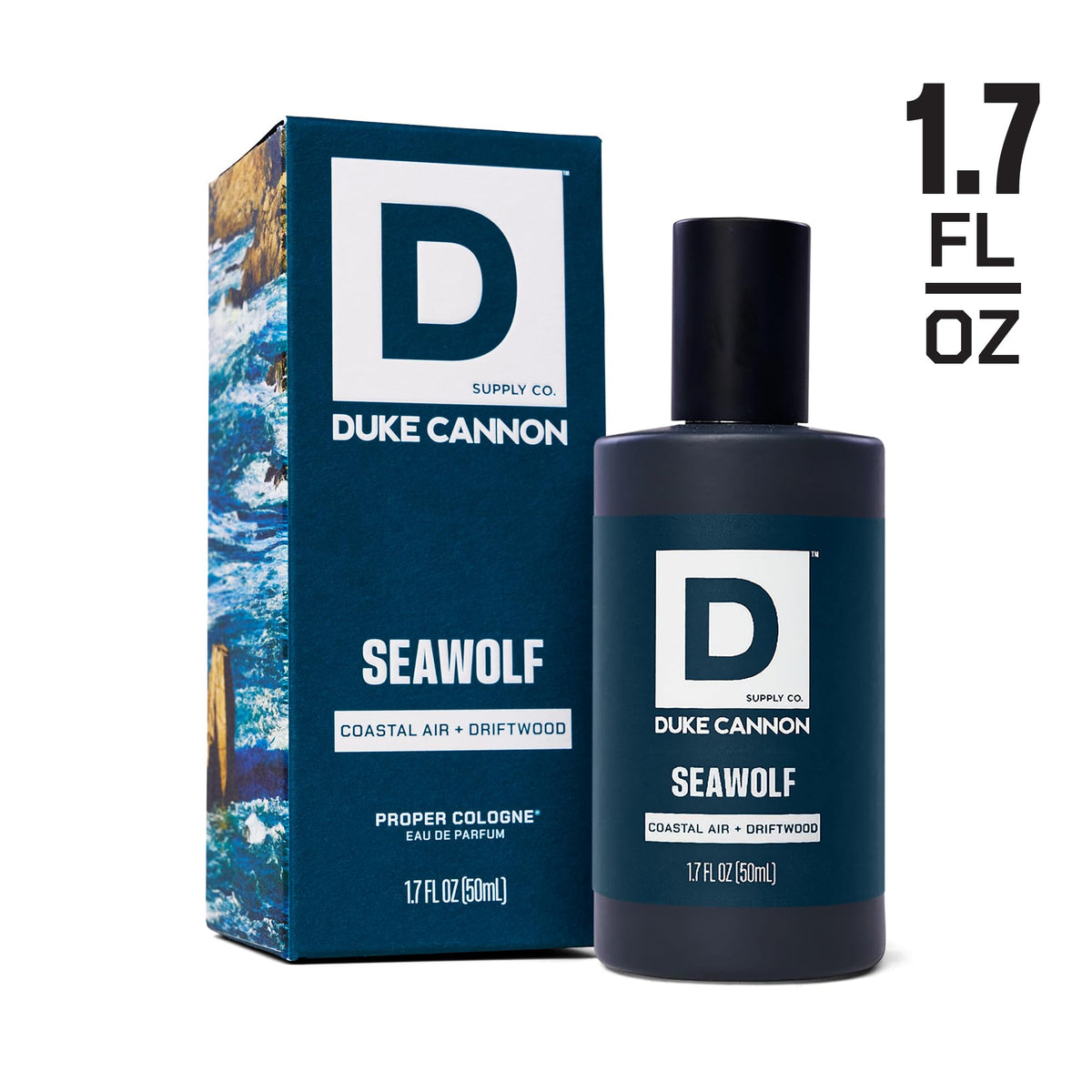Duke Cannon Seawolf Cologne with grooming products